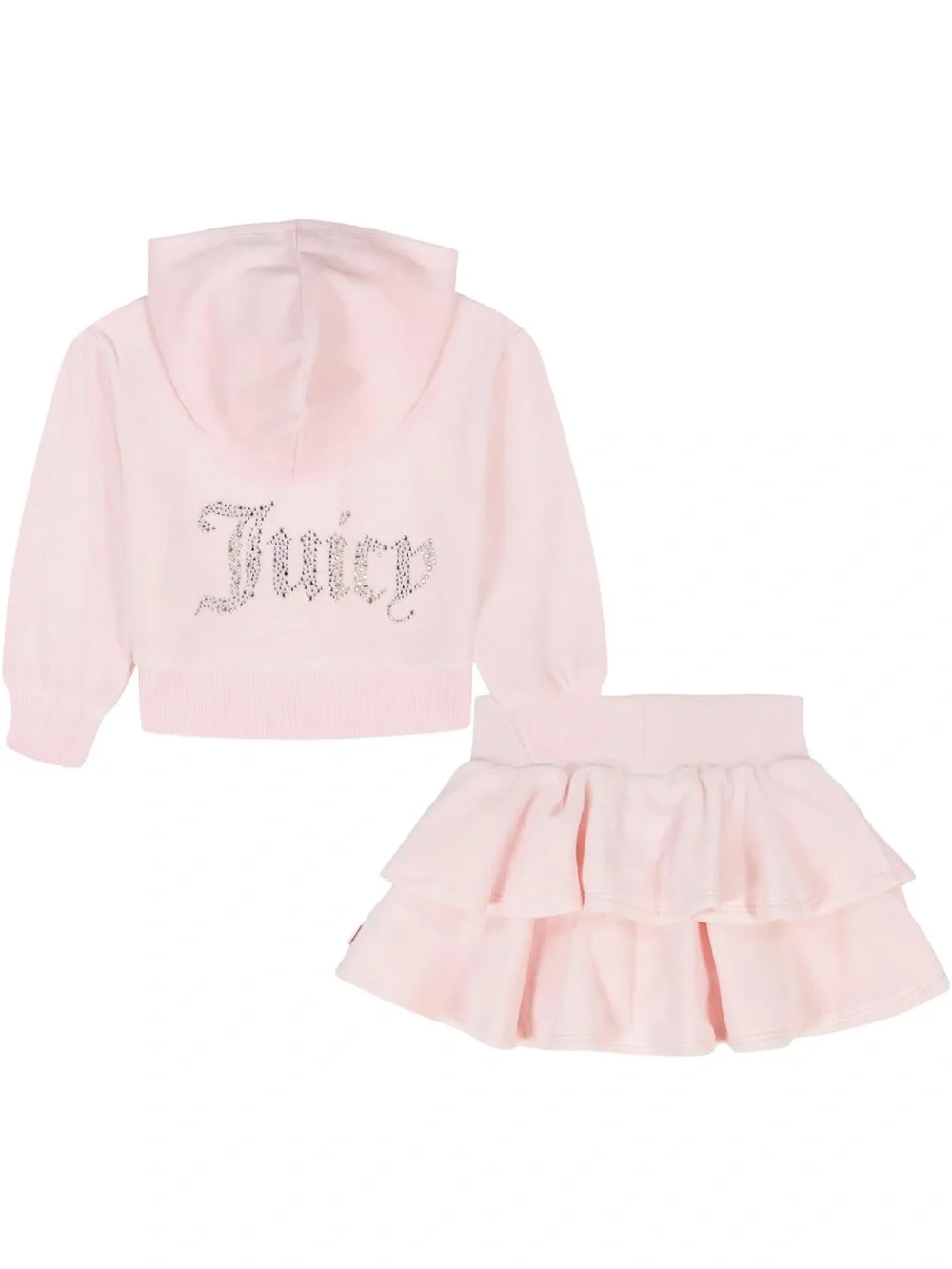 Juicy Couture NWT Pc Toddler Velour Hooded Zip and Skirt - Pink, Size 4T